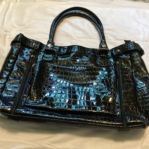 Bueno black pebbled satchel